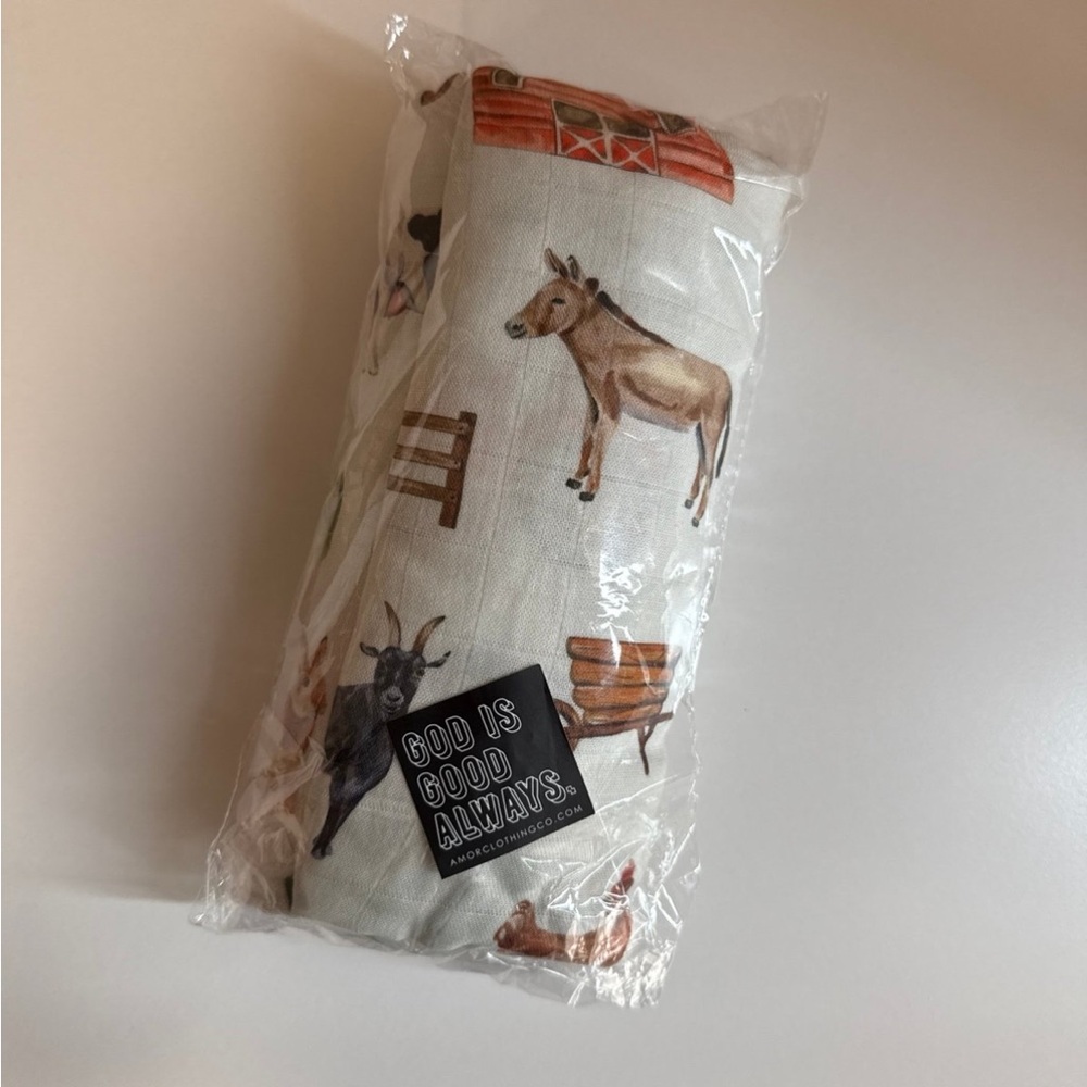 NWT Raised on Milk & Jesus Baby 4ftx4ft Blanket Farm Animals
